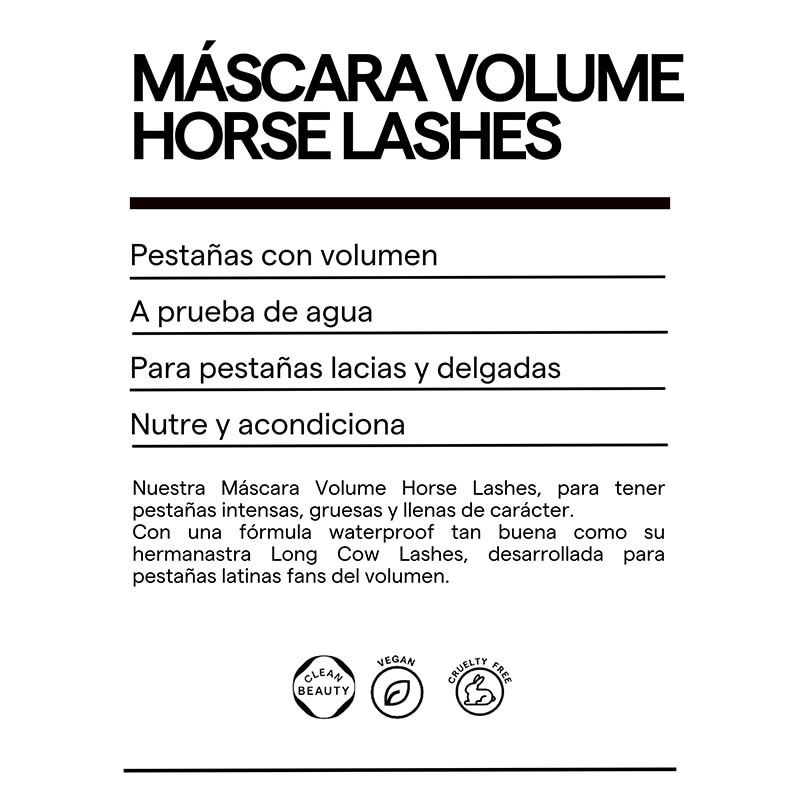 M&Aacute;SCARA WATERPROOF VOLUME HORSE LASHES PARA PESTA&Ntilde;AS LATINAS (M&Aacute;SCARA PARA PESTA&Ntilde;AS)